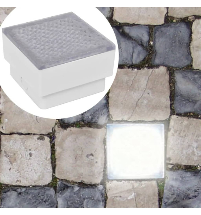 6 lampes LED d'éclairage incorporées au sol 100x100x68 mm | Mobilier & Déco