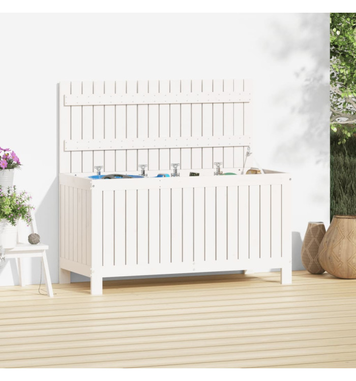 Boîte de rangement de jardin Blanc 115x49x60 cm Bois de pin | Mobilier & Déco