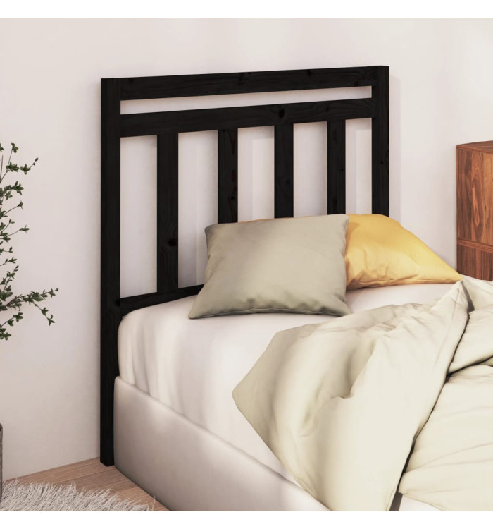 Tête de lit Noir 96x4x100 cm Bois massif de pin | Mobilier & Déco