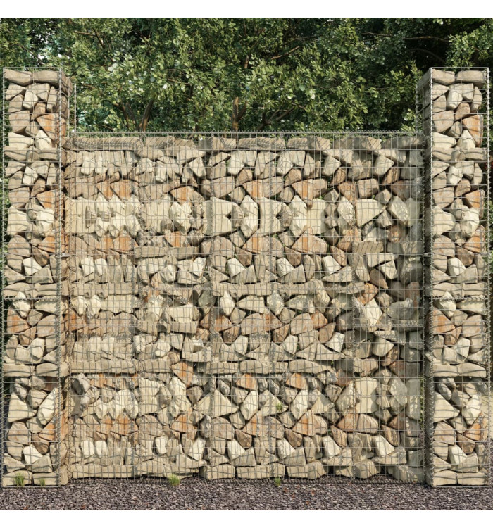 Mur en gabion avec couvercle Acier galvanisé 600 x 50 x 200 cm | Mobilier & Déco