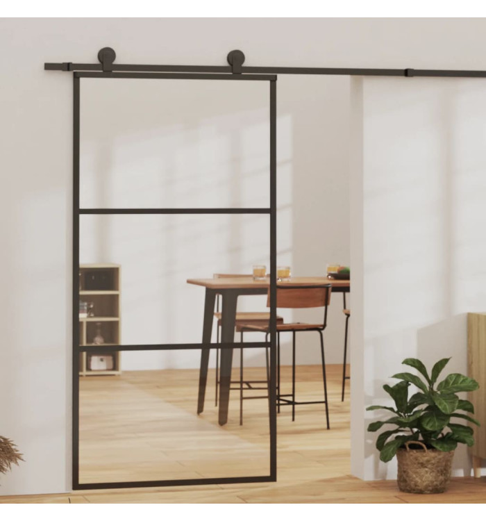 Porte coulissante et quincaillerie Verre et Aluminium 102x205cm | Mobilier & Déco