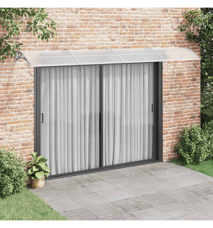 Auvent de porte Gris 400x100 cm Polycarbonate | Mobilier & Déco