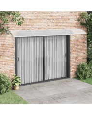 Auvent de porte Gris 400x100 cm Polycarbonate | Mobilier & Déco
