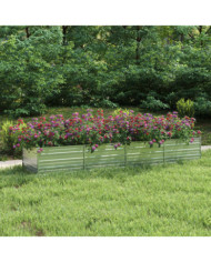 Lit surélevé de jardin 320x80x45 cm Acier galvanisé Argenté | Mobilier & Déco