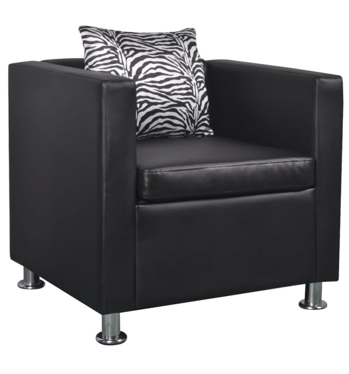 Fauteuil noir similicuir | Mobilier & Déco