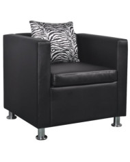 Fauteuil noir similicuir | Mobilier & Déco