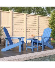 Chaises de jardin Adirondack avec table PEHD Bleu aqua | Mobilier & Déco