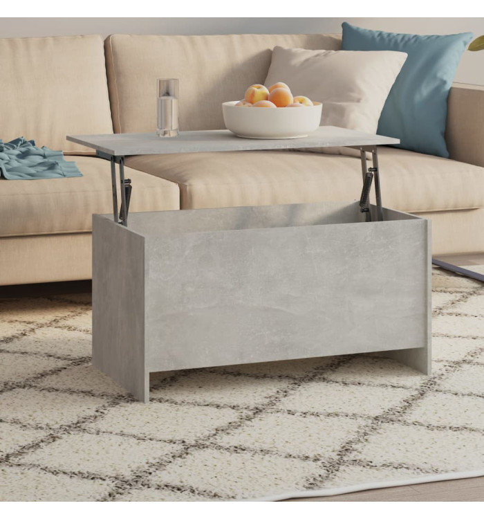 Table basse gris béton 102x55,5x52,5 cm bois d'ingénierie | Mobilier & Déco