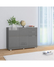 Buffet Gris brillant 107x35x80,5 cm | Mobilier & Déco