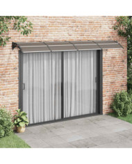 Auvent de porte Noir et transparent 350x75 cm Polycarbonate | Mobilier & Déco