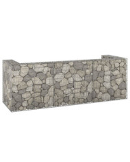 Mur en gabion pour poubelles Acier galvanisé 325x100x110 cm | Mobilier & Déco