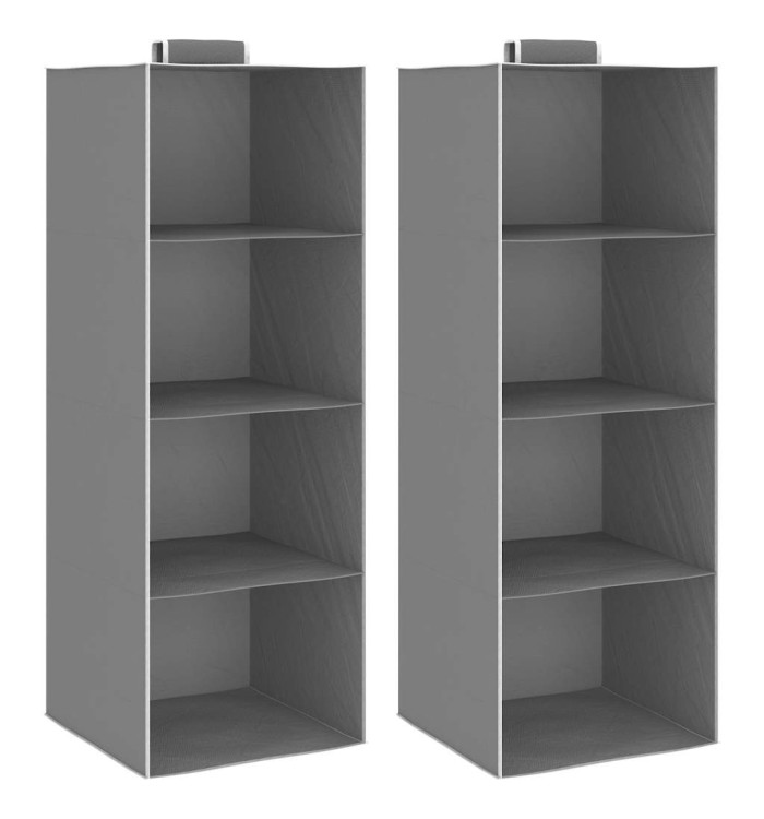 Étagères suspendues de rangement 2 pcs 4 niveaux Tissu | Mobilier & Déco