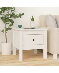 Table d'appoint Blanc 40x40x39 cm Bois massif de pin | Mobilier & Déco