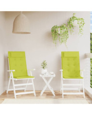 Coussins de chaise à dossier haut lot de 2 vert vif | Mobilier & Déco