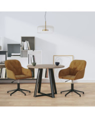 Chaises pivotantes à manger lot de 2 Marron Velours | Mobilier & Déco