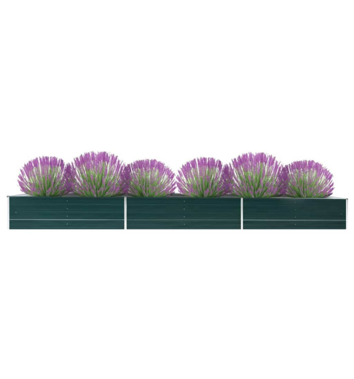 Lit surélevé de jardin Acier galvanisé 480x80x45 cm Vert | Mobilier & Déco
