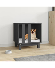 Niche pour chien Gris 50x40x52 cm Bois de pin massif | Mobilier & Déco