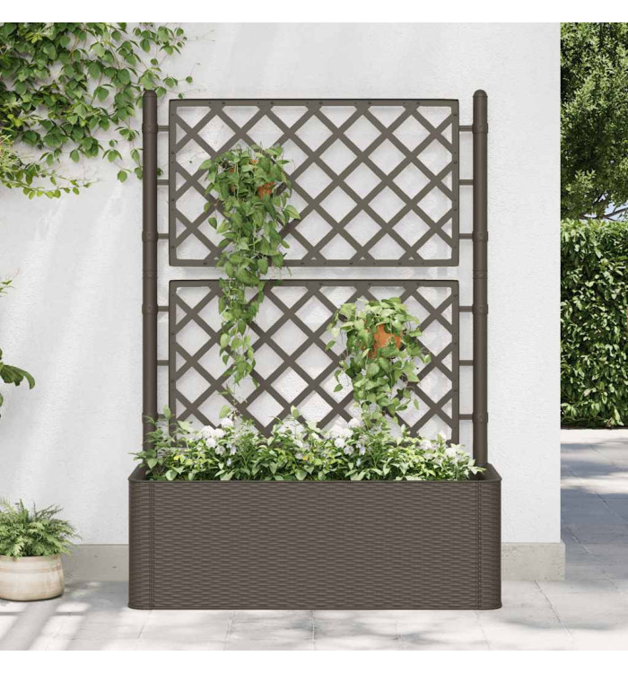Lit surélevé de jardin et treillis et système d'arrosage Moka | Mobilier & Déco