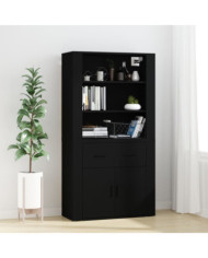 Buffet haut Noir Bois d'ingénierie | Mobilier & Déco