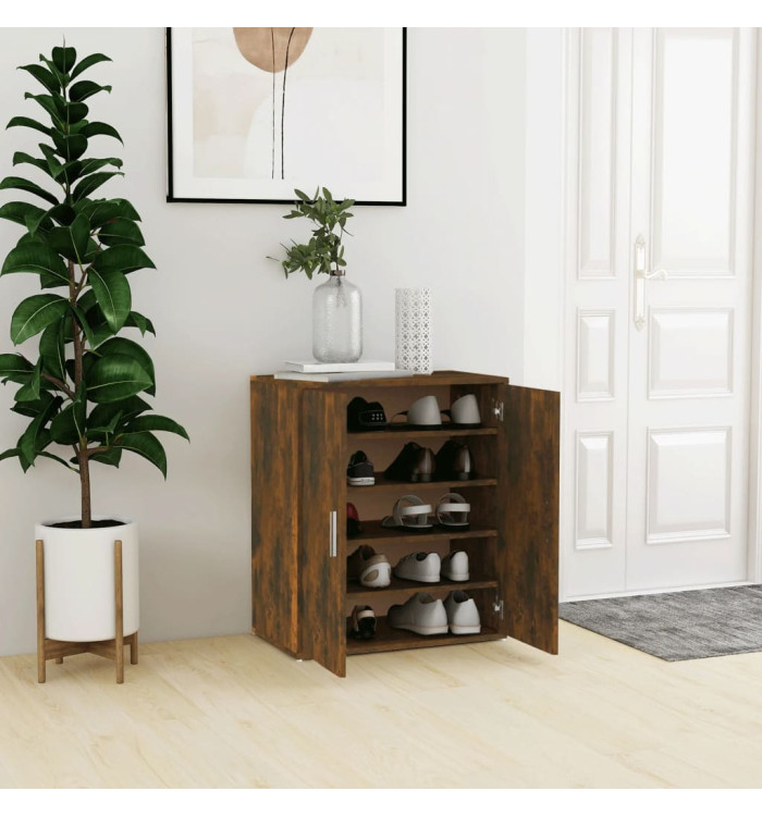 Meuble à chaussures Chêne fumé 60x35x70 cm Bois d'ingénierie | Mobilier & Déco