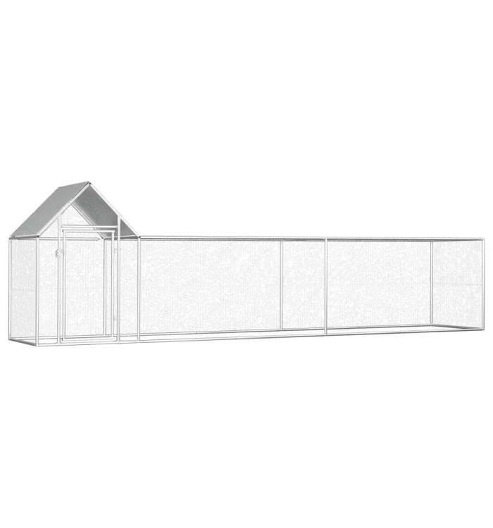 Poulailler 5 x 1 x 1,5 m Acier galvanisé | Mobilier & Déco
