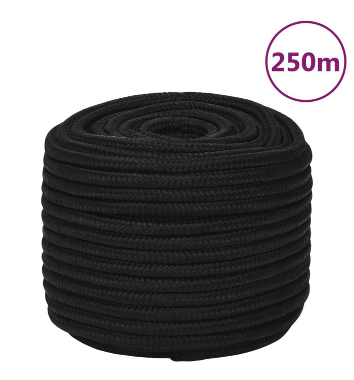 Corde de travail Noir 14 mm 250 m Polyester | Mobilier & Déco