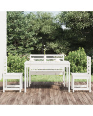 Ensemble à manger de jardin 4 pcs blanc bois massif de pin | Mobilier & Déco