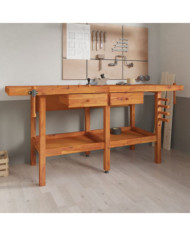 Établi avec tiroirs et étaux 192x62x83 cm Bois massif d'acacia | Mobilier & Déco
