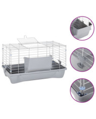 Cage pour petits animaux gris 58x32x31 cm PP et métal | Mobilier & Déco