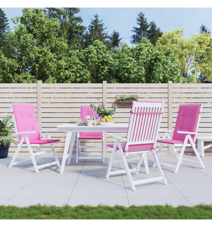 Coussins de chaise à dossier haut lot de 4 rose tissu | Mobilier & Déco