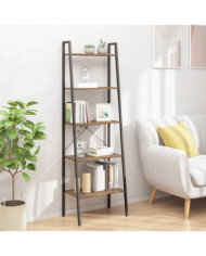 Étagère sur pied 5 niveaux Marron foncé et noir 56x35x174 cm | Mobilier & Déco