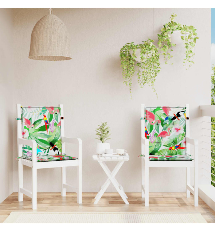 Coussins de chaise à dossier bas lot de 2 multicolore tissu | Mobilier & Déco