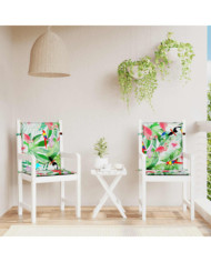 Coussins de chaise à dossier bas lot de 2 multicolore tissu | Mobilier & Déco