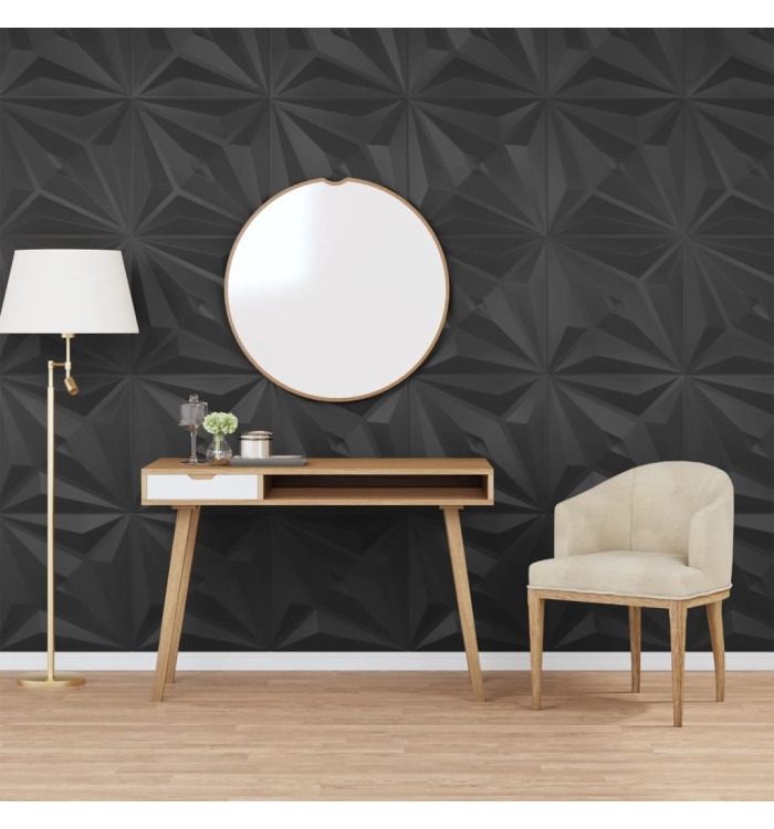 Panneaux muraux 48 pcs noir 50x50 cm XPS 12 m² étoile | Mobilier & Déco