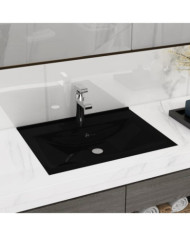 Lavabo avec trou de robinet Noir mat 60x46 cm Céramique | Mobilier & Déco