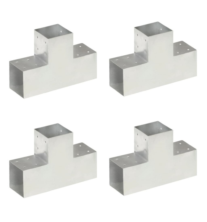 Connecteurs de poteau 4pcs Forme en T Métal galvanisé 101x101mm | Mobilier & Déco