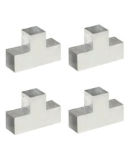 Connecteurs de poteau 4pcs Forme en T Métal galvanisé 101x101mm | Mobilier & Déco