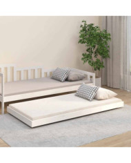 Cadre de lit sans matelas blanc 90x190 cm bois de pin massif | Mobilier & Déco