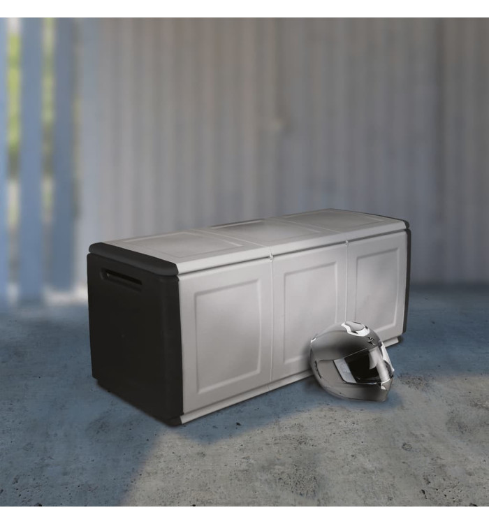 Boîte de rangement de jardin 138x53x57 cm 330 L Gris foncé noir | Mobilier & Déco