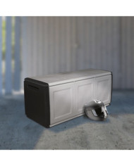 Boîte de rangement de jardin 138x53x57 cm 330 L Gris foncé noir | Mobilier & Déco