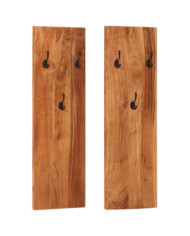 Porte-manteaux muraux 2 pcs 36x3x110 cm Bois d'acacia massif | Mobilier & Déco