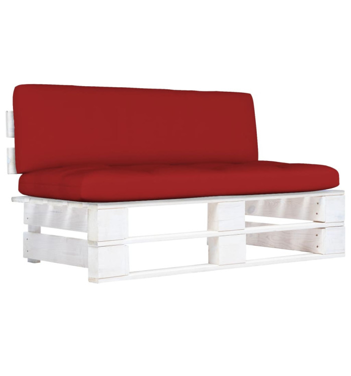 Canapé central palette de jardin Blanc Bois de pin imprégné | Mobilier & Déco