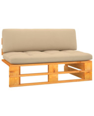 Canapé central palette de jardin marron miel bois pin imprégné | Mobilier & Déco