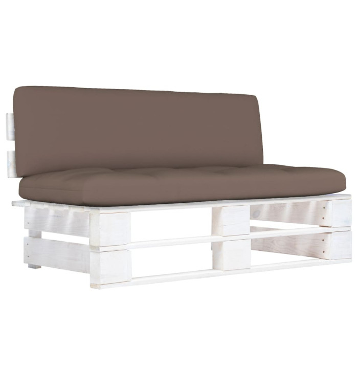 Canapé central palette de jardin Blanc Bois de pin imprégné | Mobilier & Déco