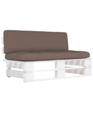 Canapé central palette de jardin Blanc Bois de pin imprégné | Mobilier & Déco