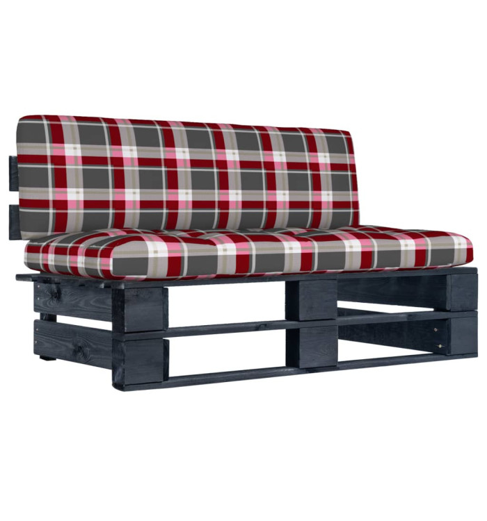 Canapé central palette de jardin noir bois de pin imprégné | Mobilier & Déco