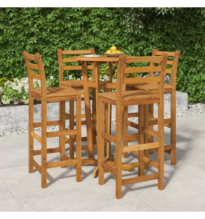 Ensemble de bar de jardin 5 pcs bois d'acacia solide | Mobilier & Déco