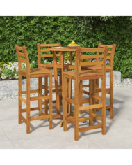 Ensemble de bar de jardin 5 pcs bois d'acacia solide | Mobilier & Déco