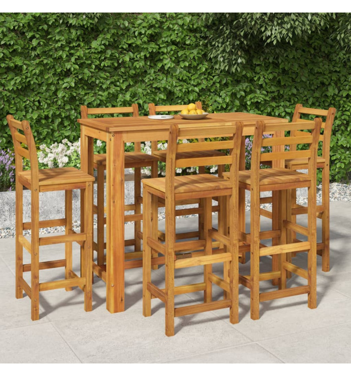 Ensemble de bar de jardin 7 pcs bois d'acacia solide | Mobilier & Déco