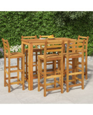 Ensemble de bar de jardin 7 pcs bois d'acacia solide | Mobilier & Déco